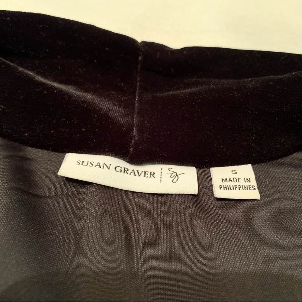 Velvet cardigan Susan Graver waterfall cascade black - Picture 12 of 14